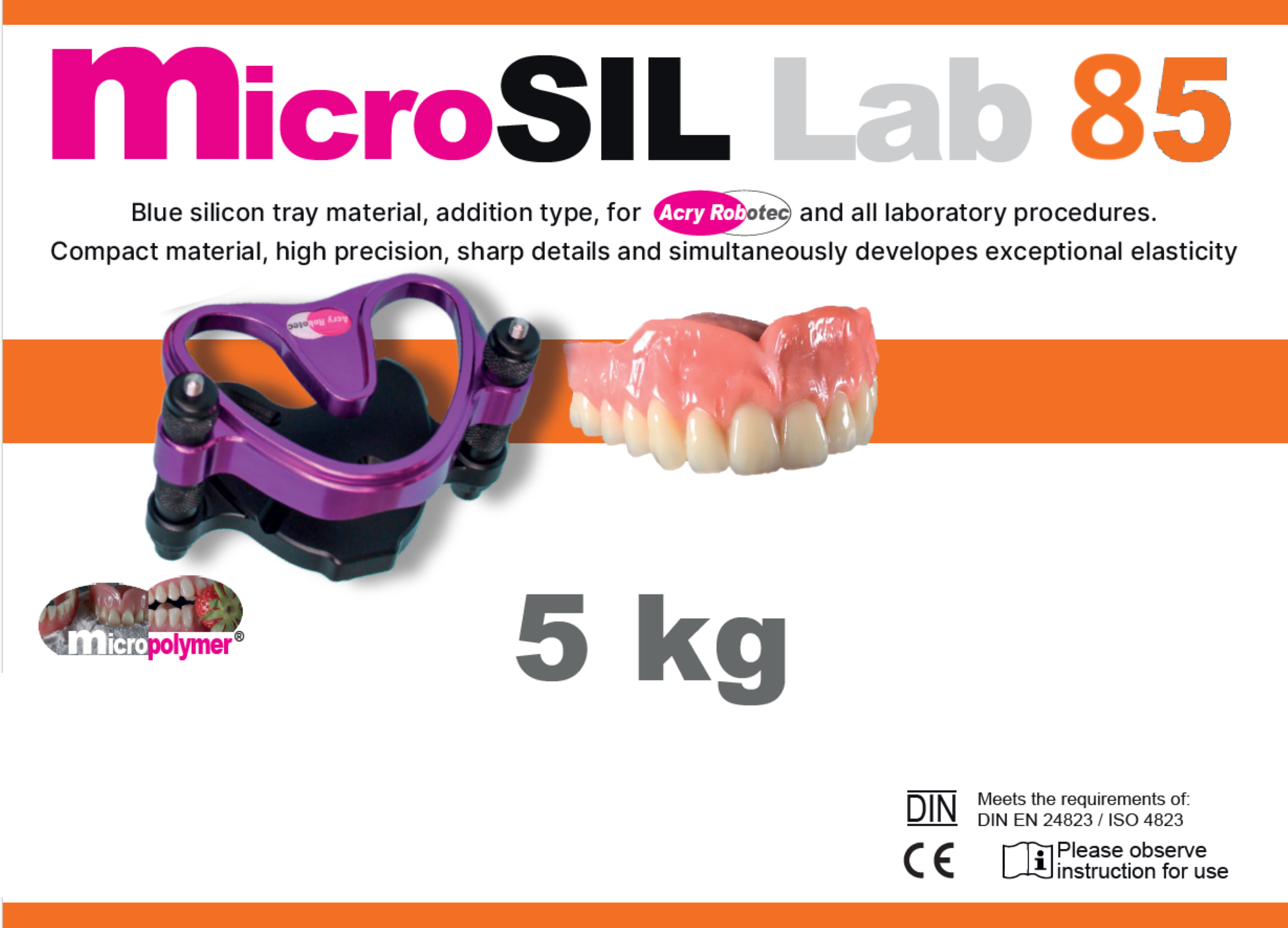 microsil 85 made by me (temporary) Σιλικόνη νανοτεχνολογίας Shore 85 microSIL Lab 85, 5 κιλά + καταλύτης 60 ml από την Micropolymer Dental Italy - Image 1